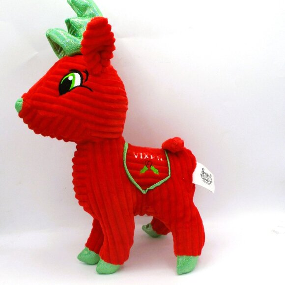 Kellytoy Santas Classic Reindeer Collection Plush Vixen Red Green 10" Christmas - Picture 5 of 6